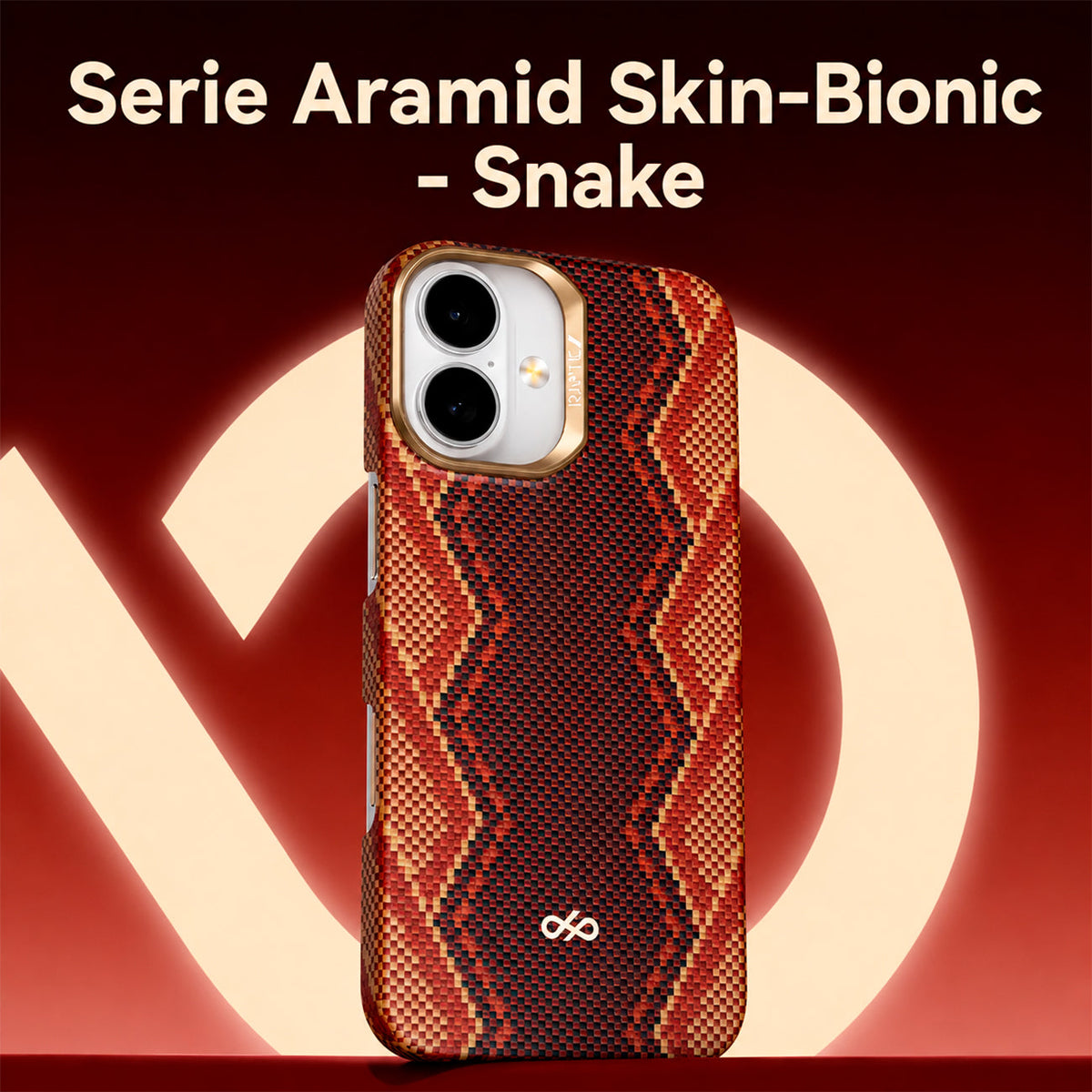 RAPTIC Funda Skin-Bionic de Fibra de Aramida para iPhone 17 Compatible con MagSafe, Snake