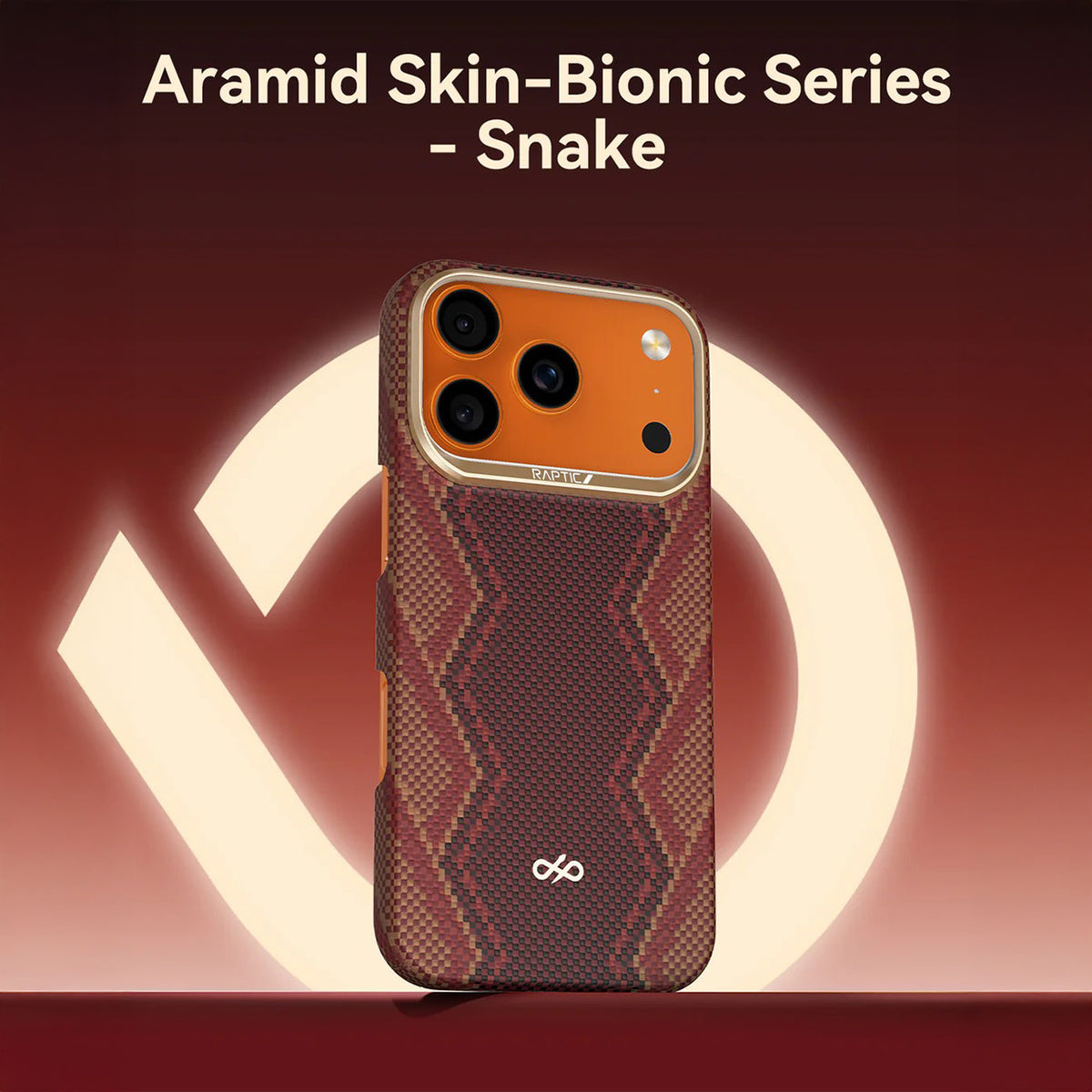 RAPTIC Funda Skin Bionic de Fibra de Aramida para iPhone 17 Pro/18 Pro Compatible con MagSafe, Snake