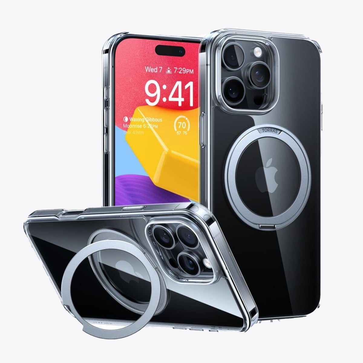 TORRAS Funda Ostand Pro Series con Soporte para iPhone 16 Pro Compatible con MagSafe, Transparente