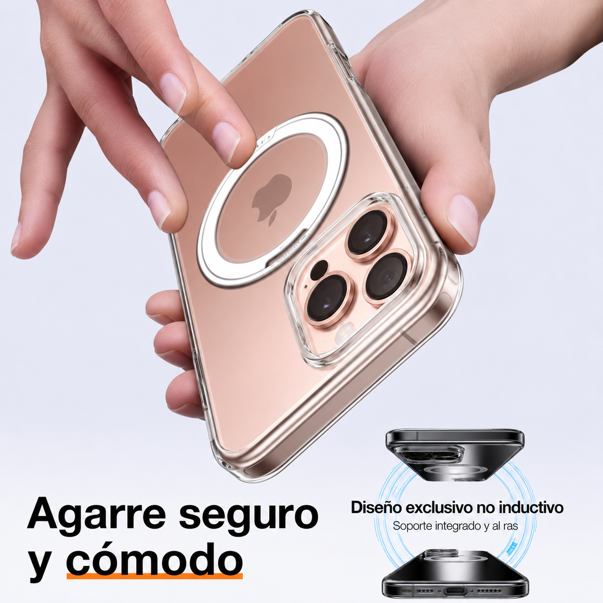 TORRAS Funda Ostand Pro Series con Soporte para iPhone 16 Pro Compatible con MagSafe, Transparente
