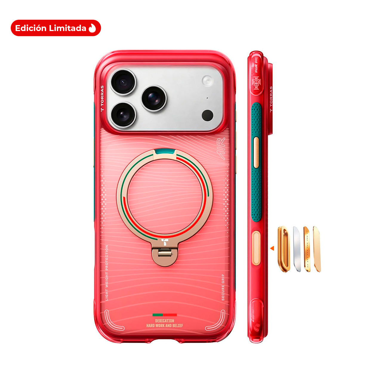 TORRAS × Portuguese Football Federation Limited Edition Funda Ostand Q3 Air Series iPhone 17 Pro Max/18 Pro Max Wave of Passion