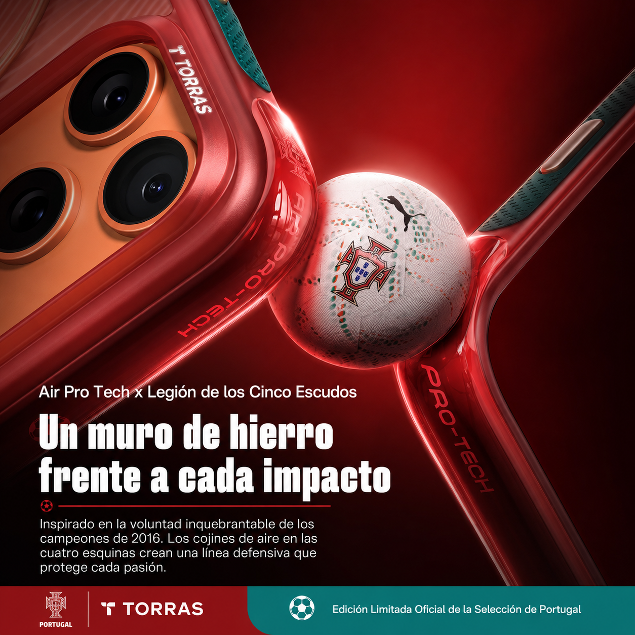 TORRAS × Portuguese Football Federation Limited Edition Funda Ostand Q3 Air Series iPhone 17 Pro Max/18 Pro Max Wave of Passion