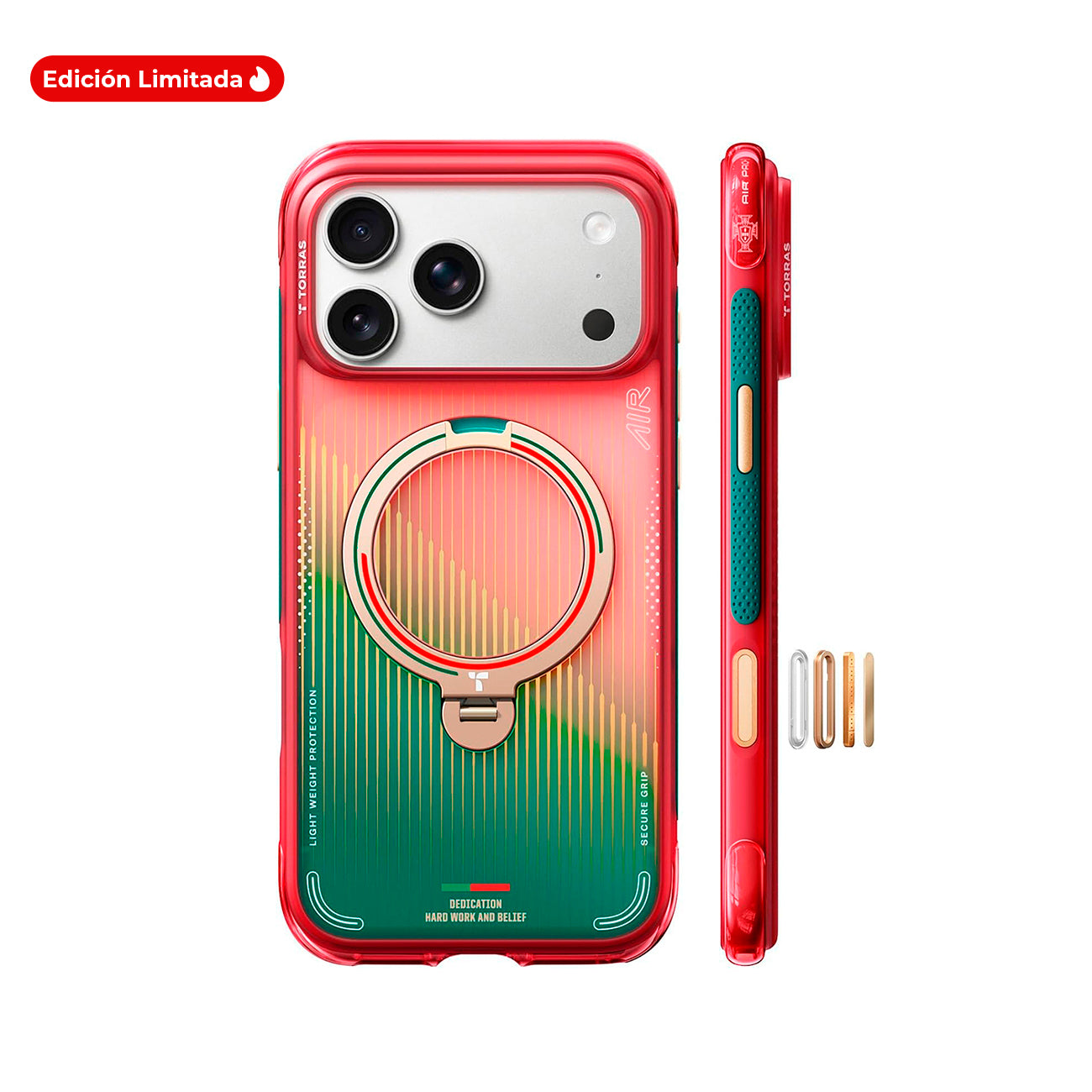 TORRAS × Portuguese Football Federation Limited Edition Funda Ostand Q3 Air Series iPhone 17 Pro/18 Pro Glory Slash