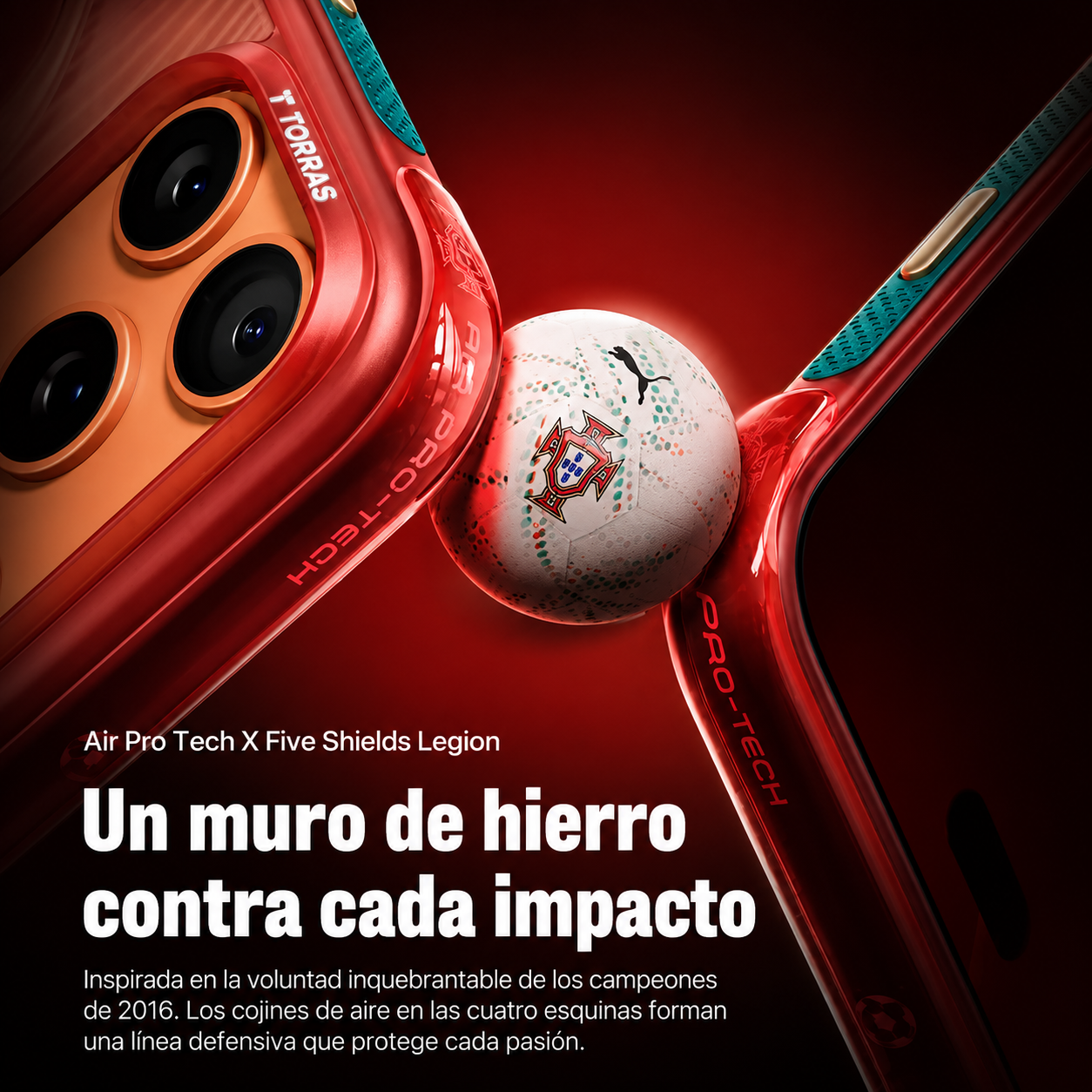 TORRAS × Portuguese Football Federation Limited Edition Funda Ostand Q3 Air Series iPhone 17 Pro/18 Pro Glory Slash