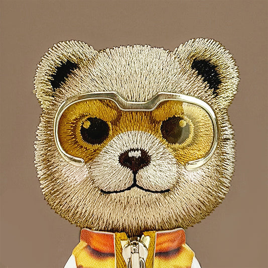 NIMMY Friends Funda Brown Bear Cool & Cute 2.0 para iPhone 16, 3D Bordada Marrón