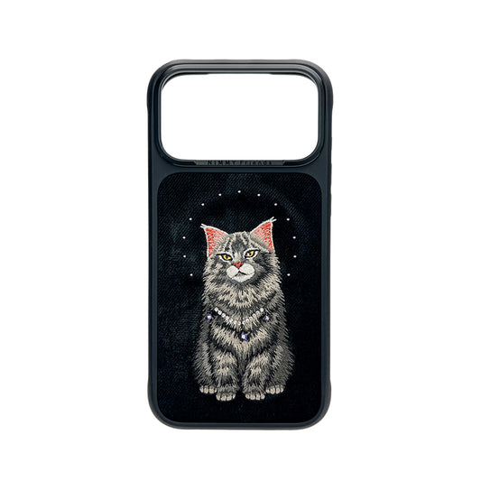 NIMMY Friends Funda Lucky Fashion Series para iPhone 17 Pro Max, 3D Bordada, Black Maine