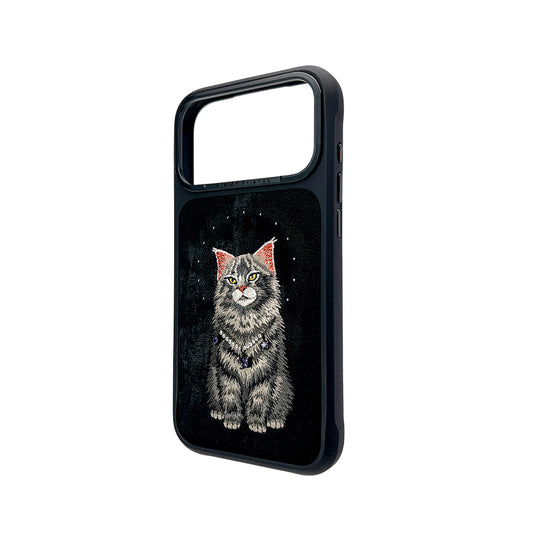 NIMMY Friends Funda Lucky Fashion Series para iPhone 17 Pro Max/18 Pro Max, 3D Bordada, Black Maine