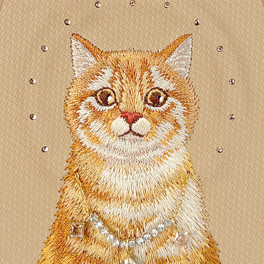 NIMMY Friends Funda Lucky Fashion Series para iPhone 17 Pro, 3D Bordada, Brown Orange Tabby Cat