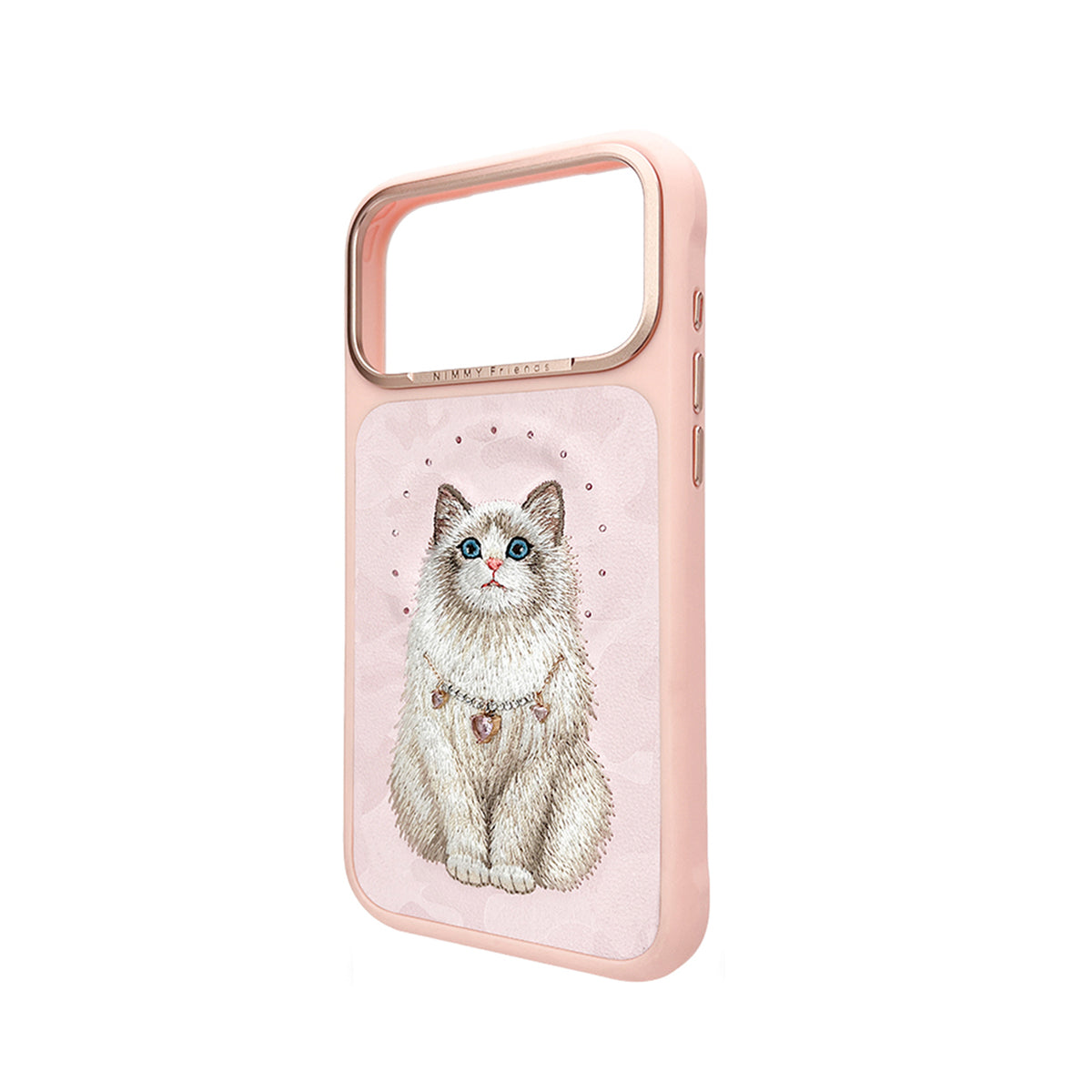 NIMMY Friends Funda Lucky Fashion Series para iPhone 17 Pro/18 Pro, 3D Bordada, Pink Ragdoll