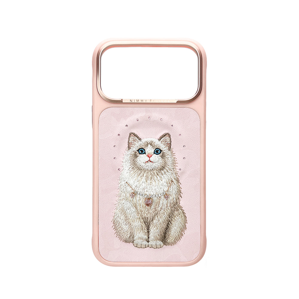 NIMMY Friends Funda Lucky Fashion Series para iPhone 17 Pro Max, 3D Bordada, Pink Ragdoll