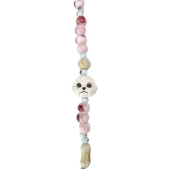 NIMMY Friends Correa de Muñeca Universal para Móvil New Big-Eye Cute Pets 2.0, Pink Bichon Frise