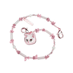 NIMMY Friends Correa de Muñeca Universal para Móvil Lucky Fashion Series, Rose Quartz White Cat