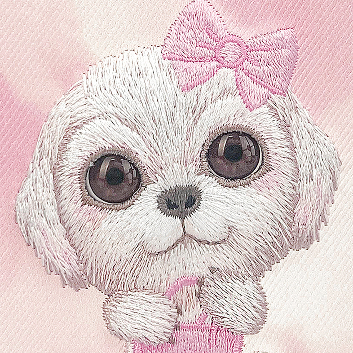 NIMMY Friends Funda New Big-Eye Cute Pets 2.0 para iPhone 17, 3D Bordada, Pink Bichon Frise