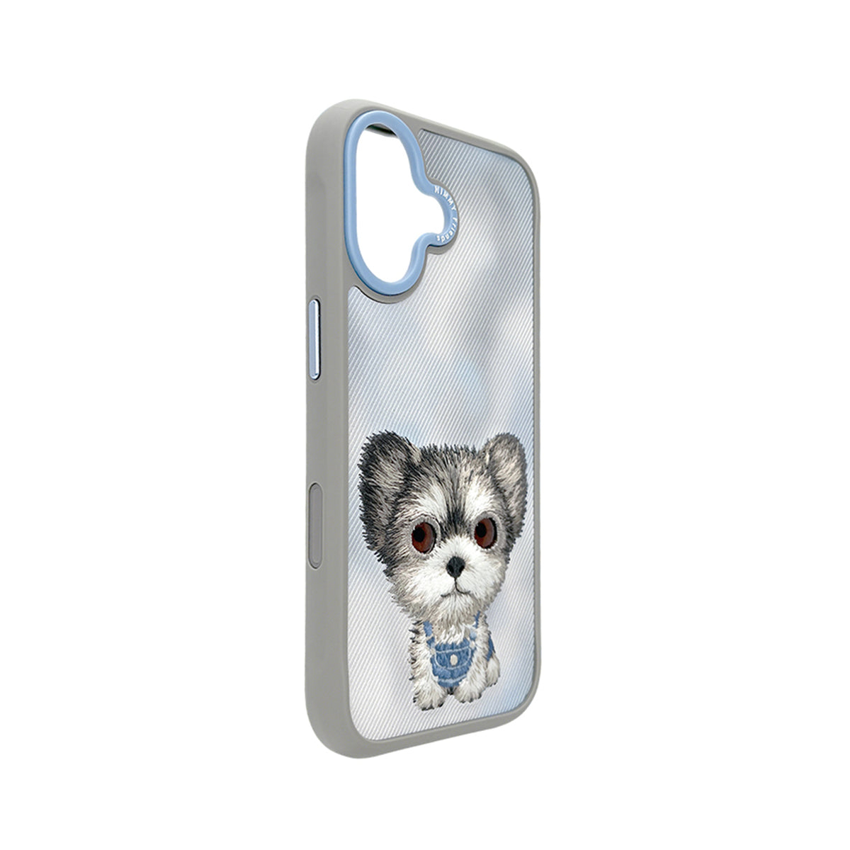 NIMMY Friends Funda New Big-Eye Cute Pets 2.0 para iPhone 17, 3D Bordada, Gray Yorkie