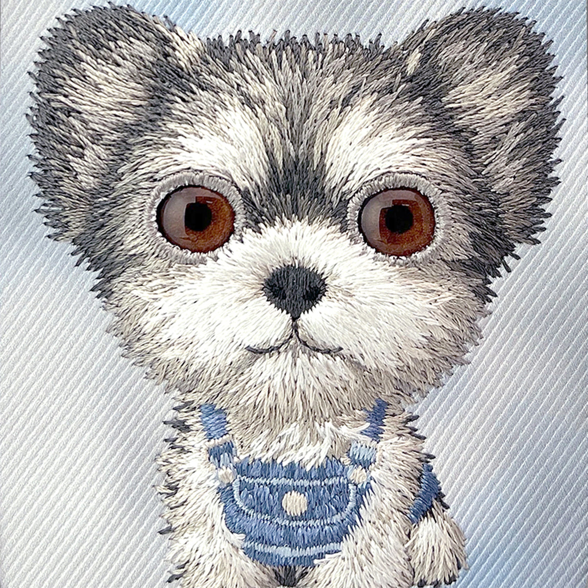 NIMMY Friends Funda New Big-Eye Cute Pets 2.0 para iPhone 17, 3D Bordada, Gray Yorkie
