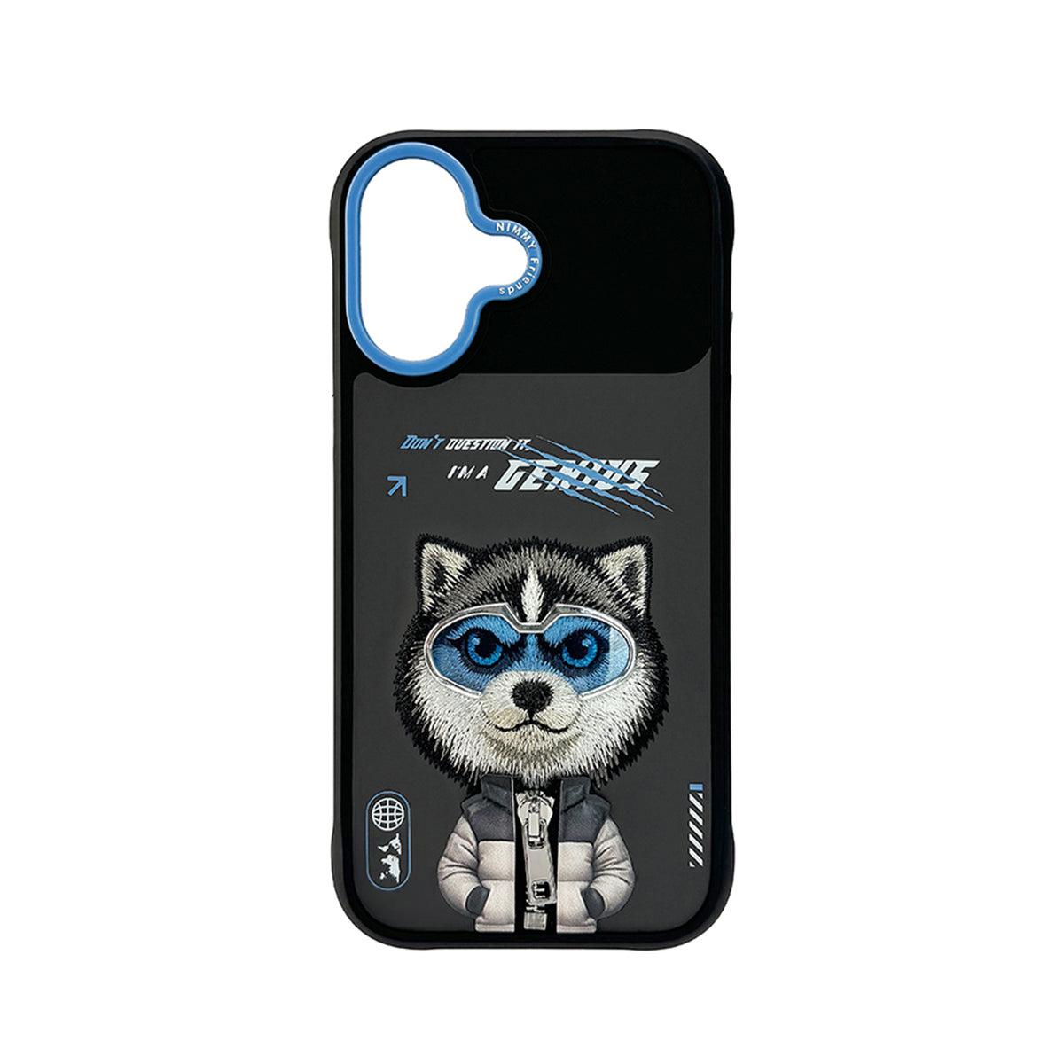 NIMMY Friends Funda Husky Cool and Cute 2.0 para iPhone 17, 3D Bordada