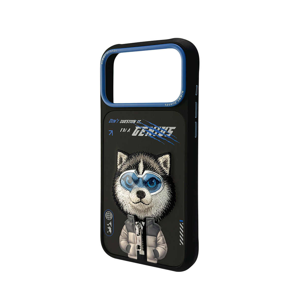 NIMMY Friends Funda Husky Cool and Cute 2.0 para iPhone 17 Pro Max/18 Pro Max, 3D Bordada