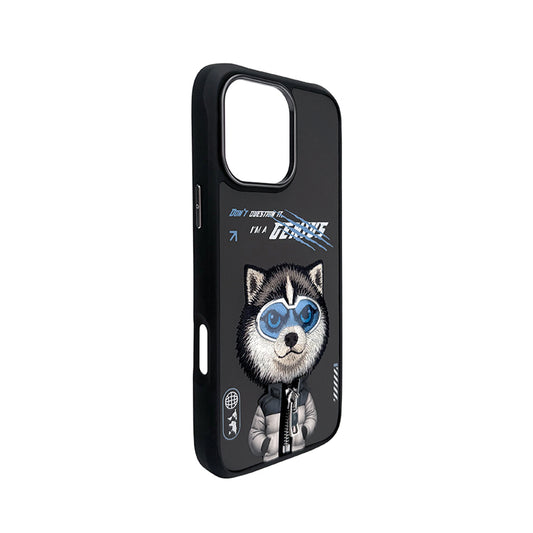 NIMMY Friends Funda Husky Cool & Cute 2.0 para iPhone 16 Pro Max, 3D Bordada