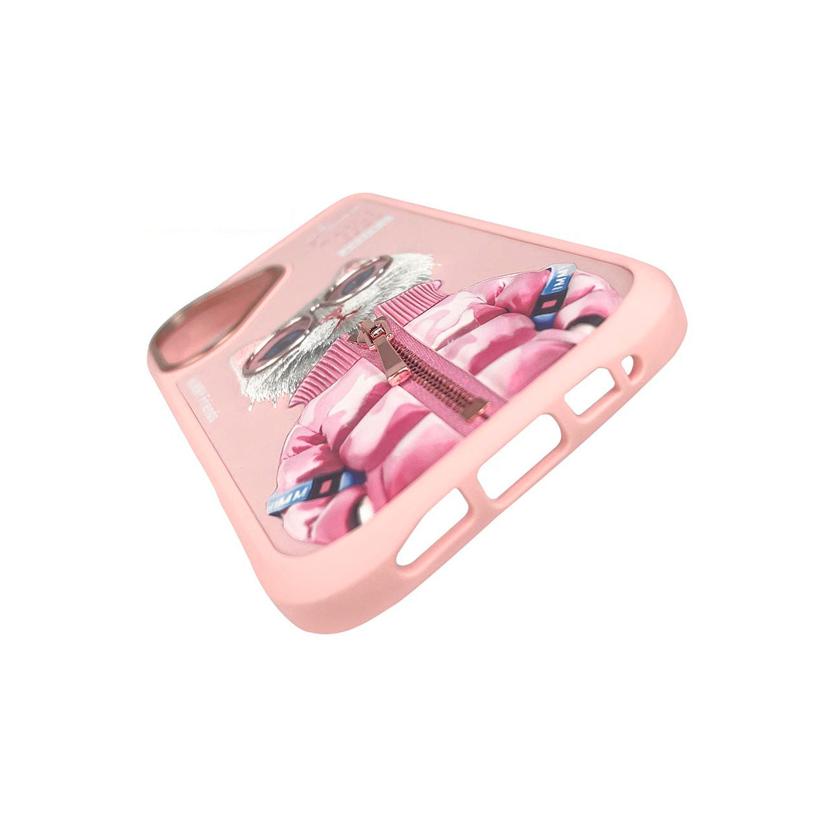 NIMMY Friends Funda Beauty White Cool & Cute 2.0 para iPhone 16, 3D Bordada Rosa