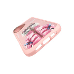 NIMMY Friends Funda Beauty White Cool & Cute 2.0 para iPhone 16, 3D Bordada Rosa