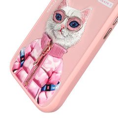 NIMMY Friends Funda Beauty White Cool & Cute 2.0 para iPhone 16, 3D Bordada Rosa