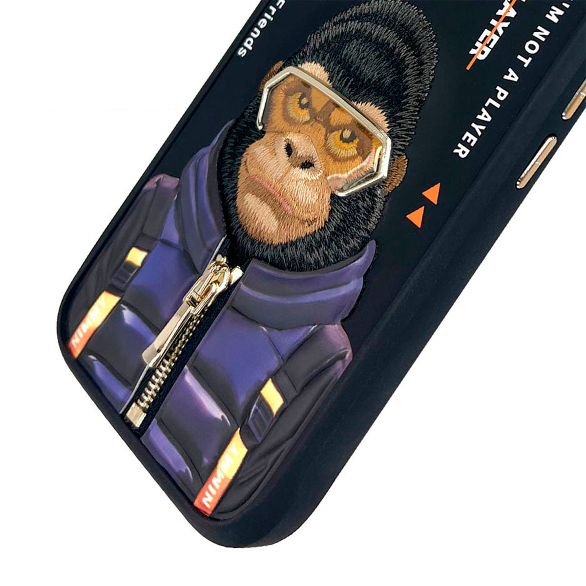 NIMMY Friends Funda Gorilla Cool & Cute 2.0 para iPhone 16, 3D Bordada