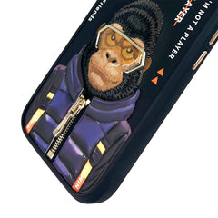 NIMMY Friends Funda Gorilla Cool & Cute 2.0 para iPhone 16, 3D Bordada