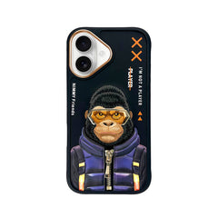 NIMMY Friends Funda Gorilla Cool & Cute 2.0 para iPhone 16, 3D Bordada