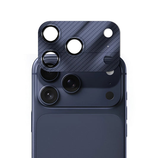 CASEWORLD Protector de Cámara para iPhone 17 Pro – Fibra de Carbono Azul, Protección Completa y Ajuste Preciso
