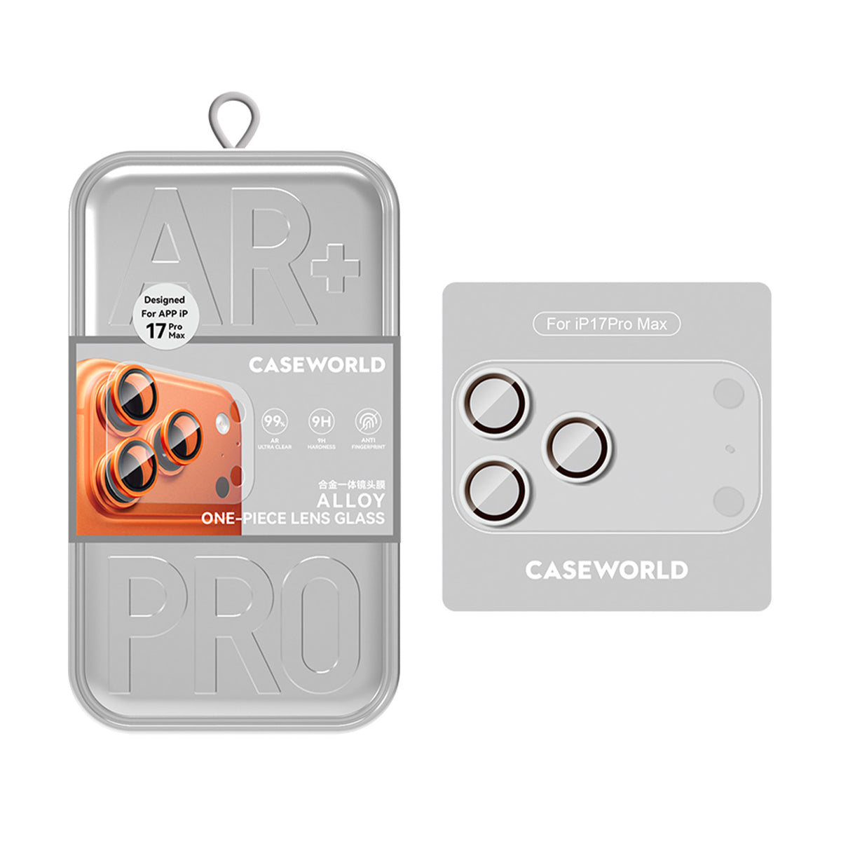 CASEWORLD Protector de Cámara para iPhone 17 Pro Max – Aleación One Piece Plata, Protección Completa y Ajuste Preciso
