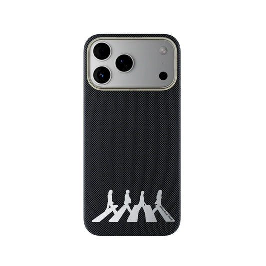 AIRITY Funda Abbey Road 1969 de Fibra de Aramida para iPhone 17 Pro Compatible con MagSafe, Abbey Silver