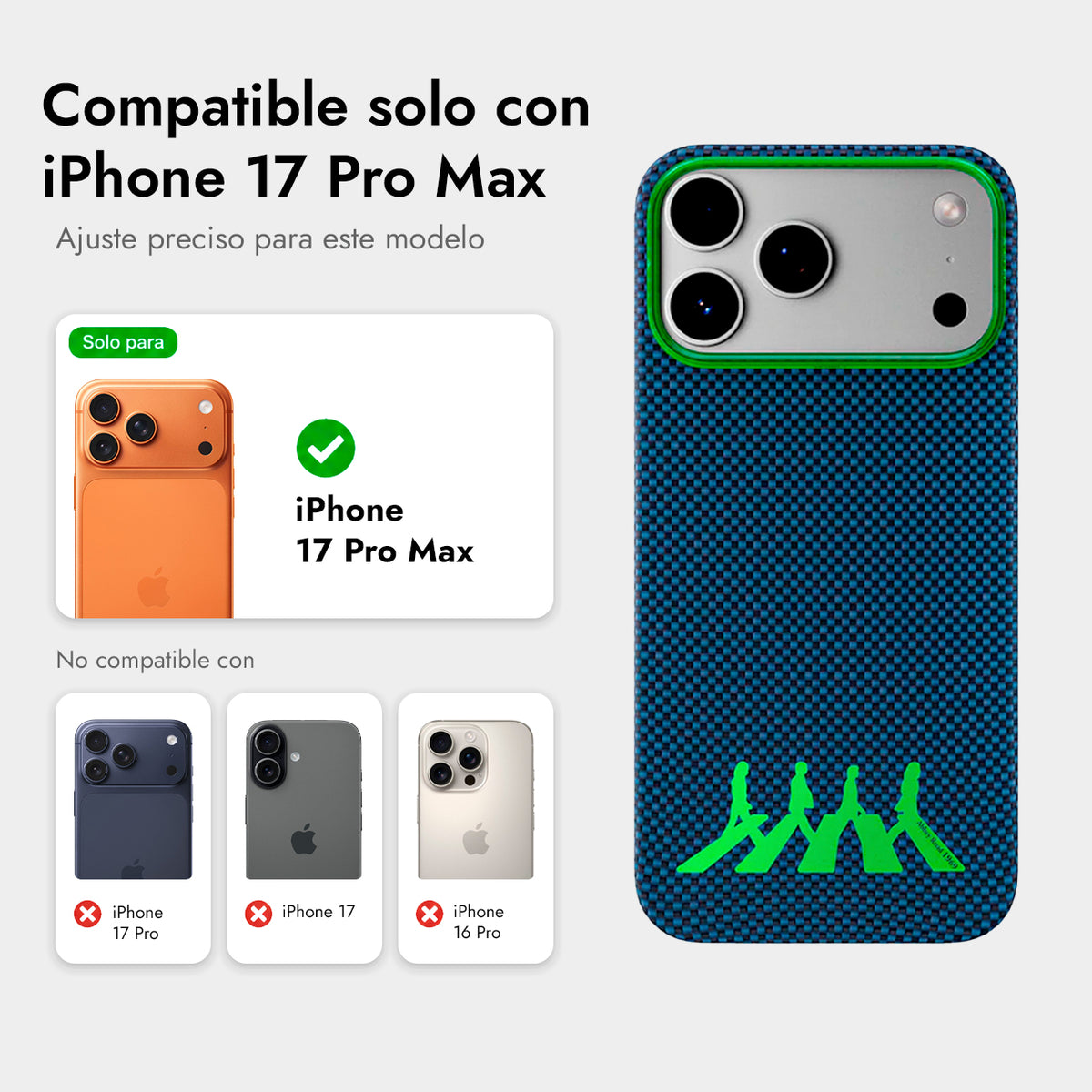 AIRITY Funda Abbey Road 1969 de Fibra de Aramida para iPhone 17 Pro Max/18 Pro Max Compatible con MagSafe, Abbey Green