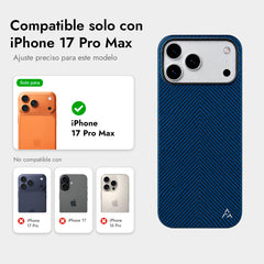 AIRITY Funda Ink-Dark Eastern de Fibra de Aramida para iPhone 17 Pro Max Compatible con MagSafe, Space Blue