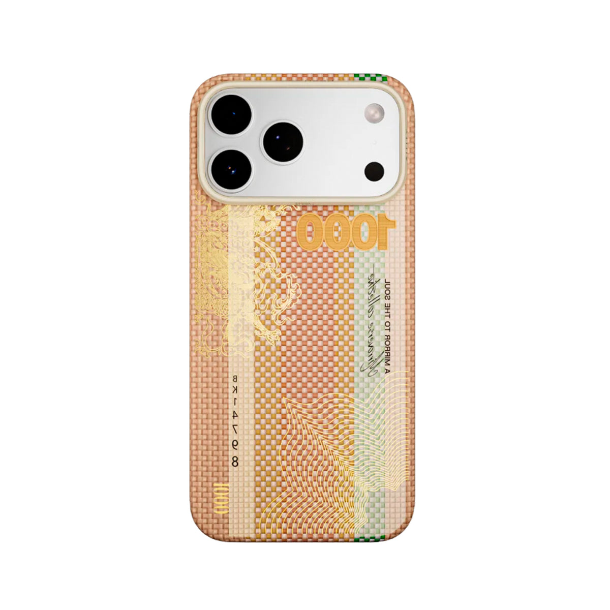 AIRITY Funda Mirror of the Soul de Fibra de Aramida para iPhone 17 Pro Max/18 Pro Max Compatible con MagSafe, Gold Leaf