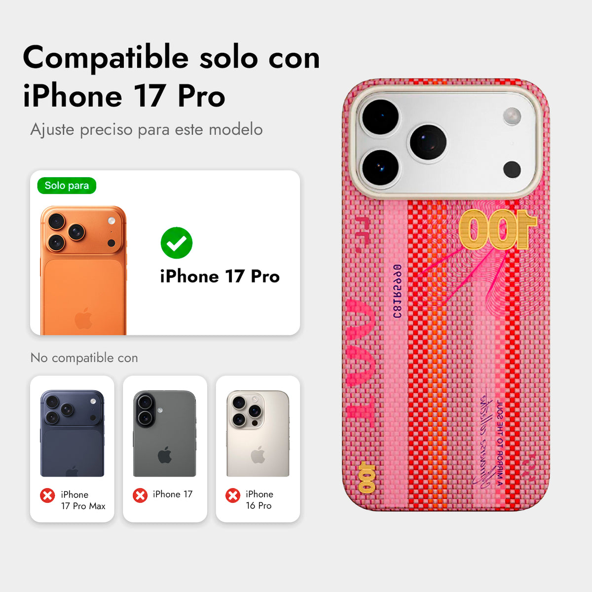 AIRITY Funda Mirror of the Soul de Fibra de Aramida para iPhone 17 Pro/18 Pro Compatible con MagSafe, Vermilion