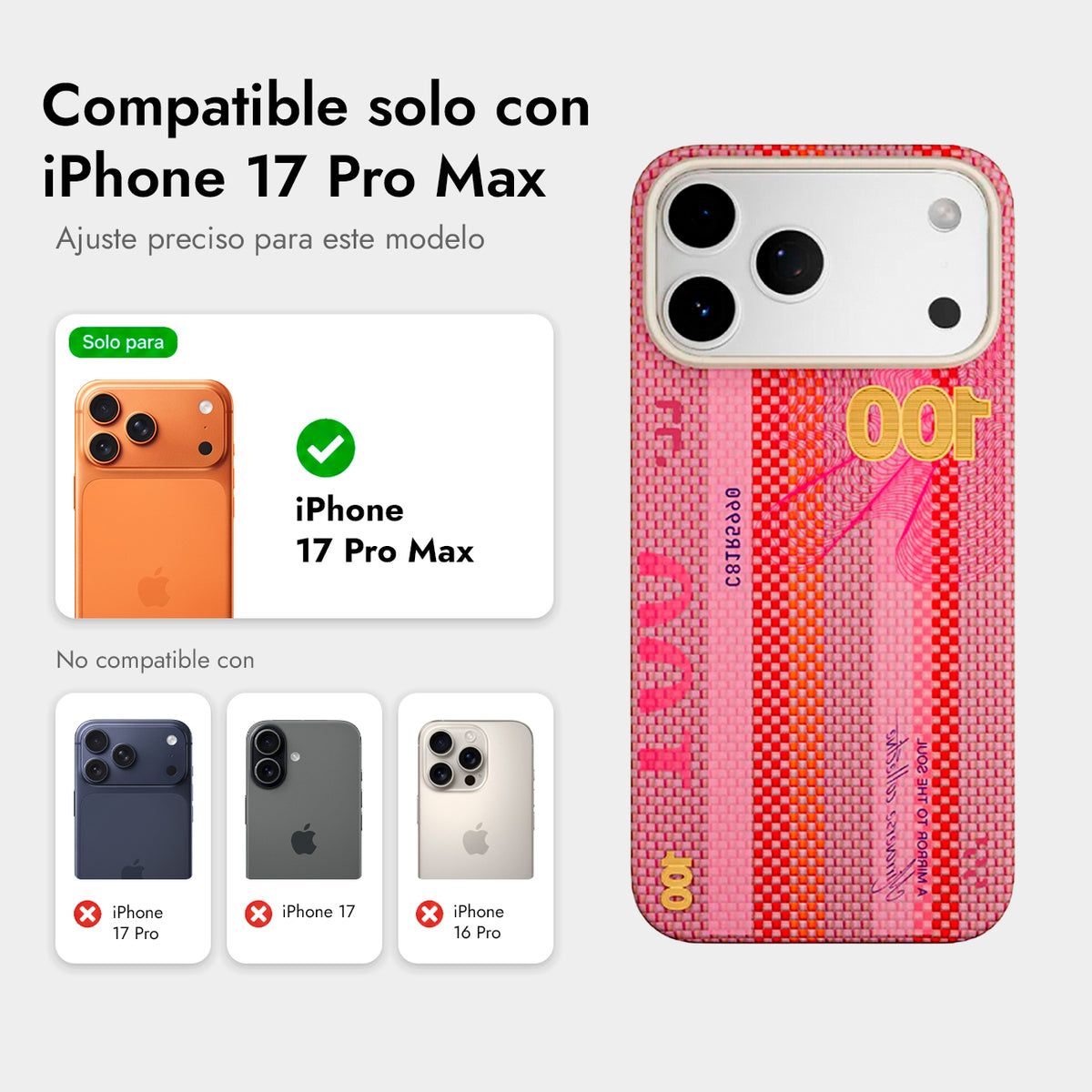 AIRITY Funda Mirror of the Soul de Fibra de Aramida para iPhone 17 Pro Max/18 Pro Max Compatible con MagSafe, Vermilion