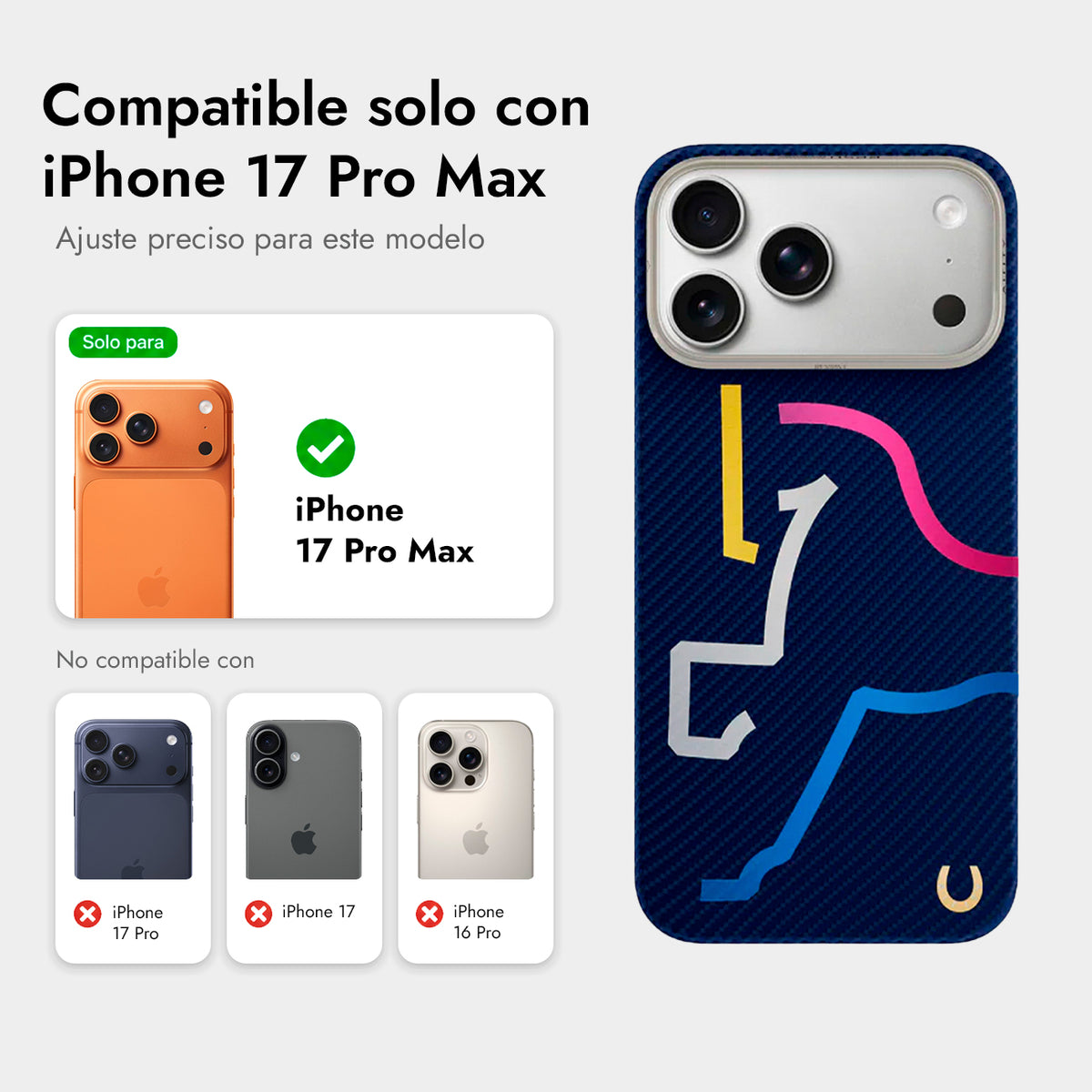 AIRITY Funda de Fibra de Aramida Edición Limitada Año del Caballo para iPhone 17 Pro Max/18 Pro Max Compatible con MagSafe, Blue Kylin
