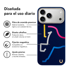 AIRITY Funda de Fibra de Aramida Edición Limitada Año del Caballo para iPhone 17 Pro Max Compatible con MagSafe, Blue Kylin
