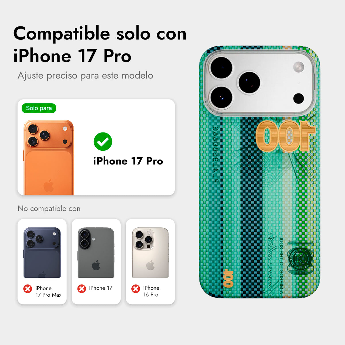 AIRITY Funda Mirror of the Soul de Fibra de Aramida para iPhone 17 Pro/18 Pro Compatible con MagSafe, Pine Green