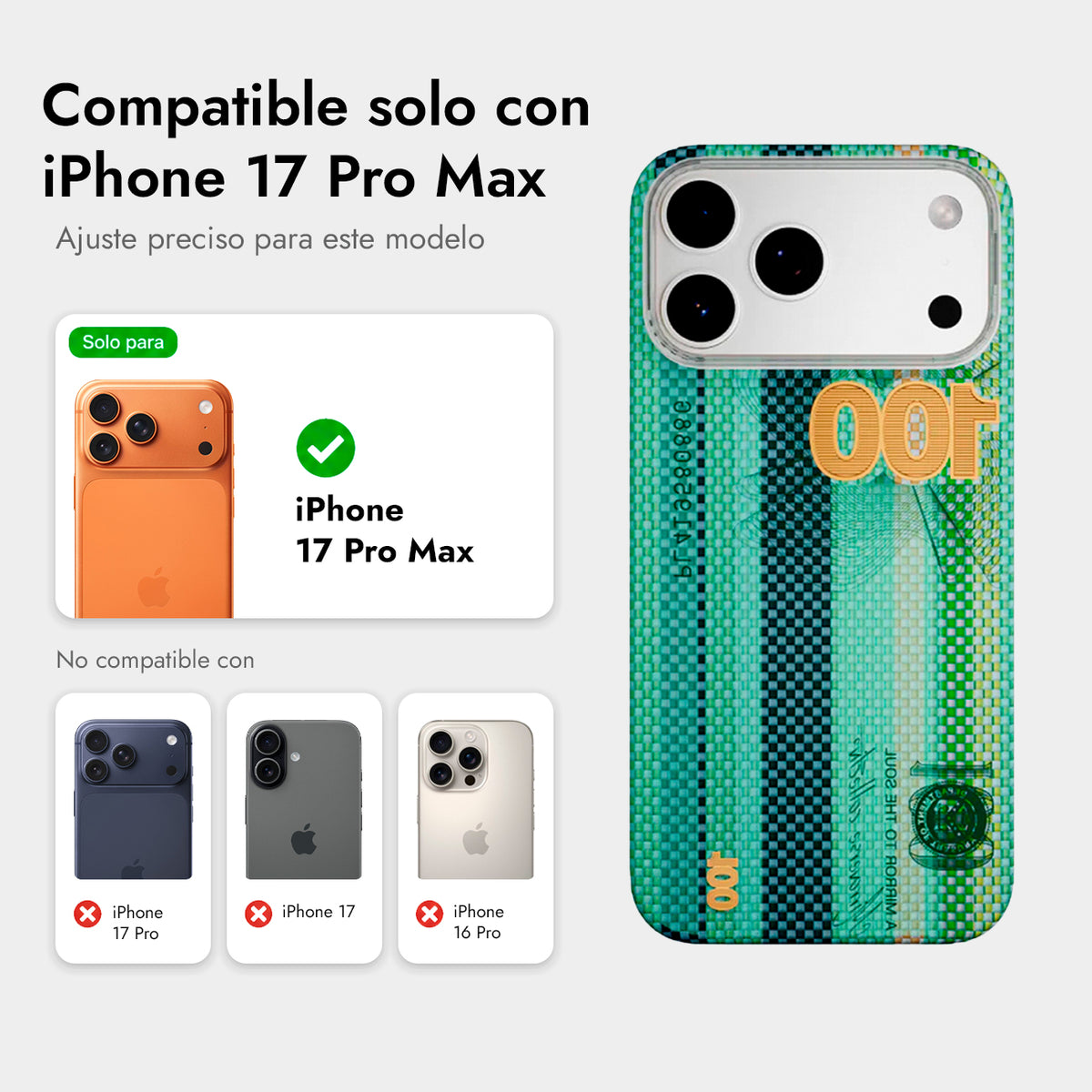 AIRITY Funda Mirror of the Soul de Fibra de Aramida para iPhone 17 Pro Max/18 Pro Max Compatible con MagSafe, Pine Green
