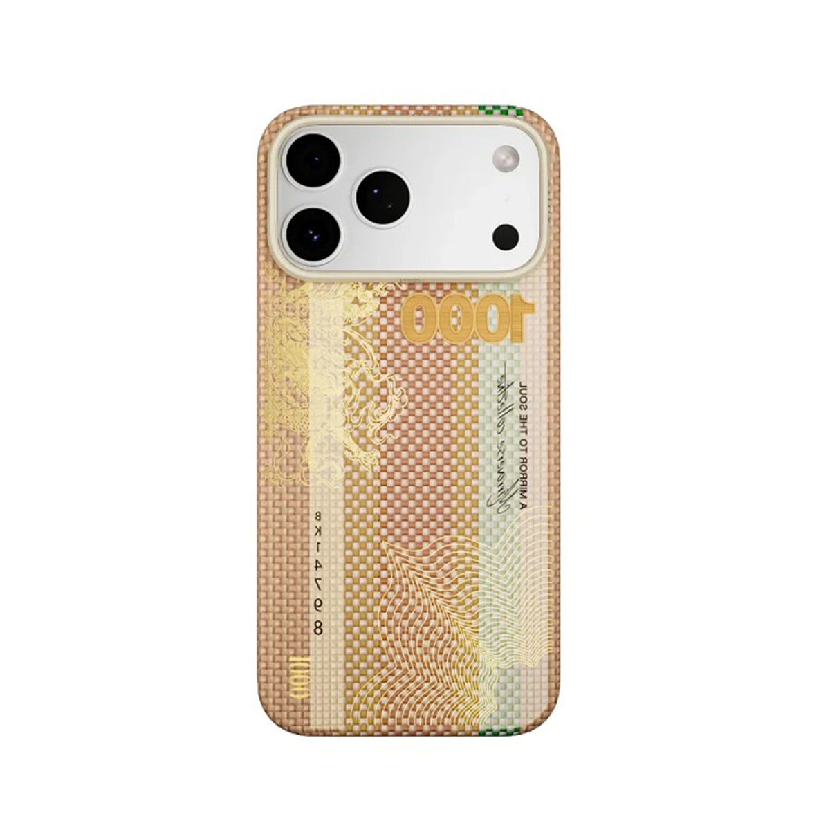 AIRITY Funda Mirror of the Soul de Fibra de Aramida para iPhone 17 Pro/18 Pro Compatible con MagSafe, Gold Leaf