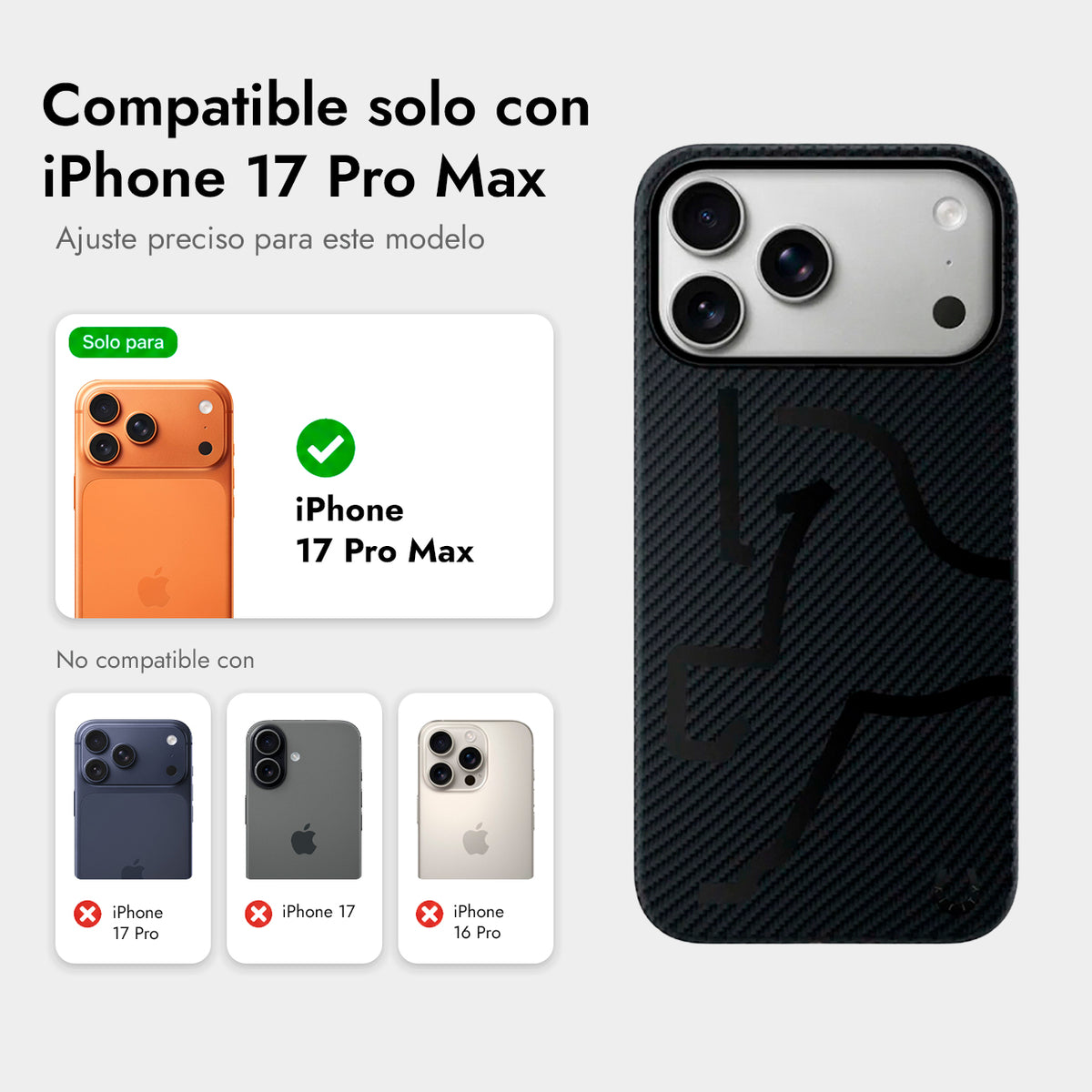 AIRITY Funda de Fibra de Aramida Edición Limitada Año del Caballo para iPhone 17 Pro Max/18 Pro Max Compatible con MagSafe, Mystic Shadow