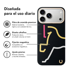 AIRITY Funda de Fibra de Aramida Edición Limitada Año del Caballo para iPhone 17 Pro Max Compatible con MagSafe, Mystic Neon