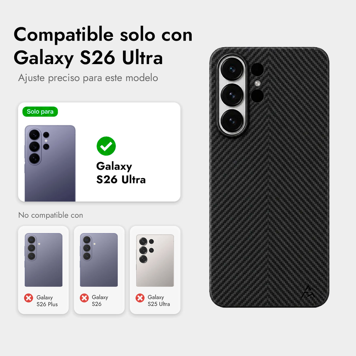 AIRITY Funda Ink-Dark Eastern de Fibra de Aramida para Galaxy S26 Ultra con Anillo Magnético, Space Black