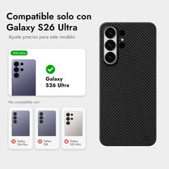 AIRITY Funda Ink-Dark Eastern de Fibra de Aramida para Galaxy S26 Ultra con Anillo Magnético, Space Black