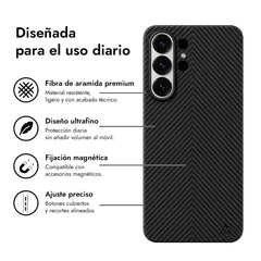 AIRITY Funda Ink-Dark Eastern de Fibra de Aramida para Galaxy S26 Ultra con Anillo Magnético, Space Black