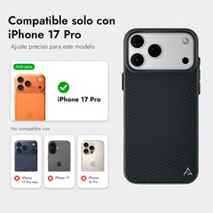 AIRITY Funda Ink-Dark Eastern de Fibra de Aramida para iPhone 17 Pro Compatible con MagSafe, Black