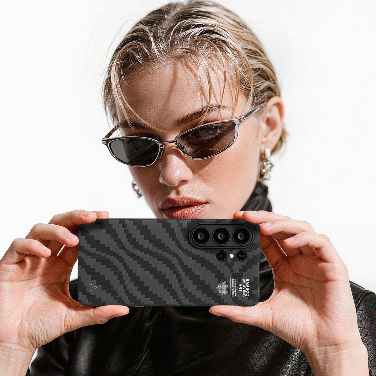 AIRITY Funda de Fibra de Aramida con Tejido de Bambú para Galaxy S26 Ultra con Anillo Magnético, Fog Black