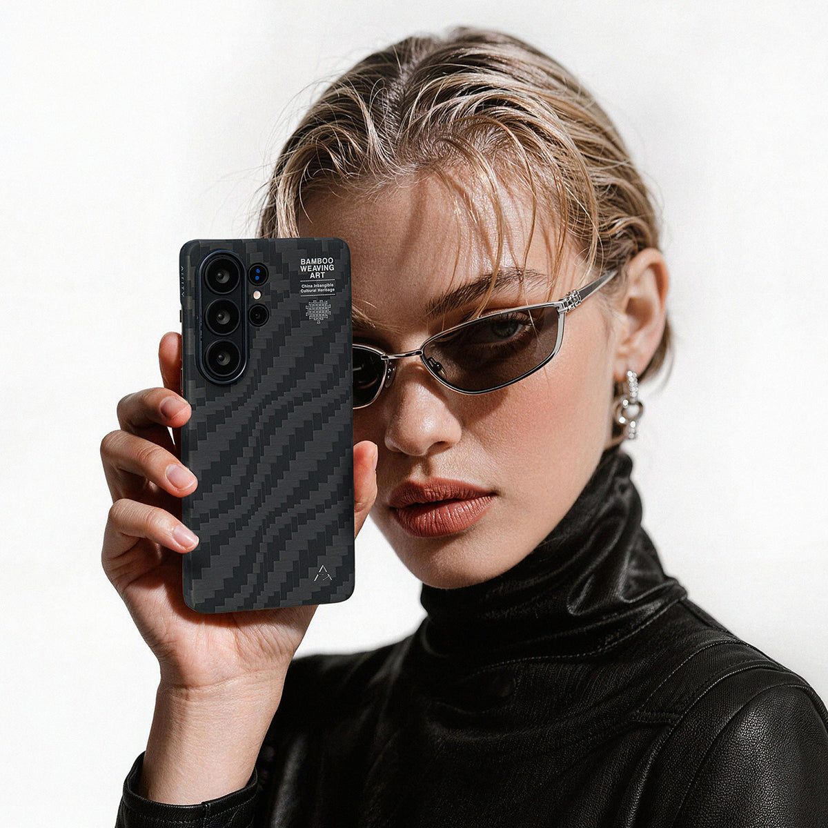 AIRITY Funda de Fibra de Aramida con Tejido de Bambú para Galaxy S26 Ultra con Anillo Magnético, Fog Black