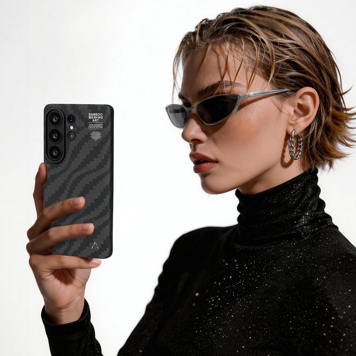 AIRITY Funda de Fibra de Aramida con Tejido de Bambú para Galaxy S26 Ultra con Anillo Magnético, Fog Black